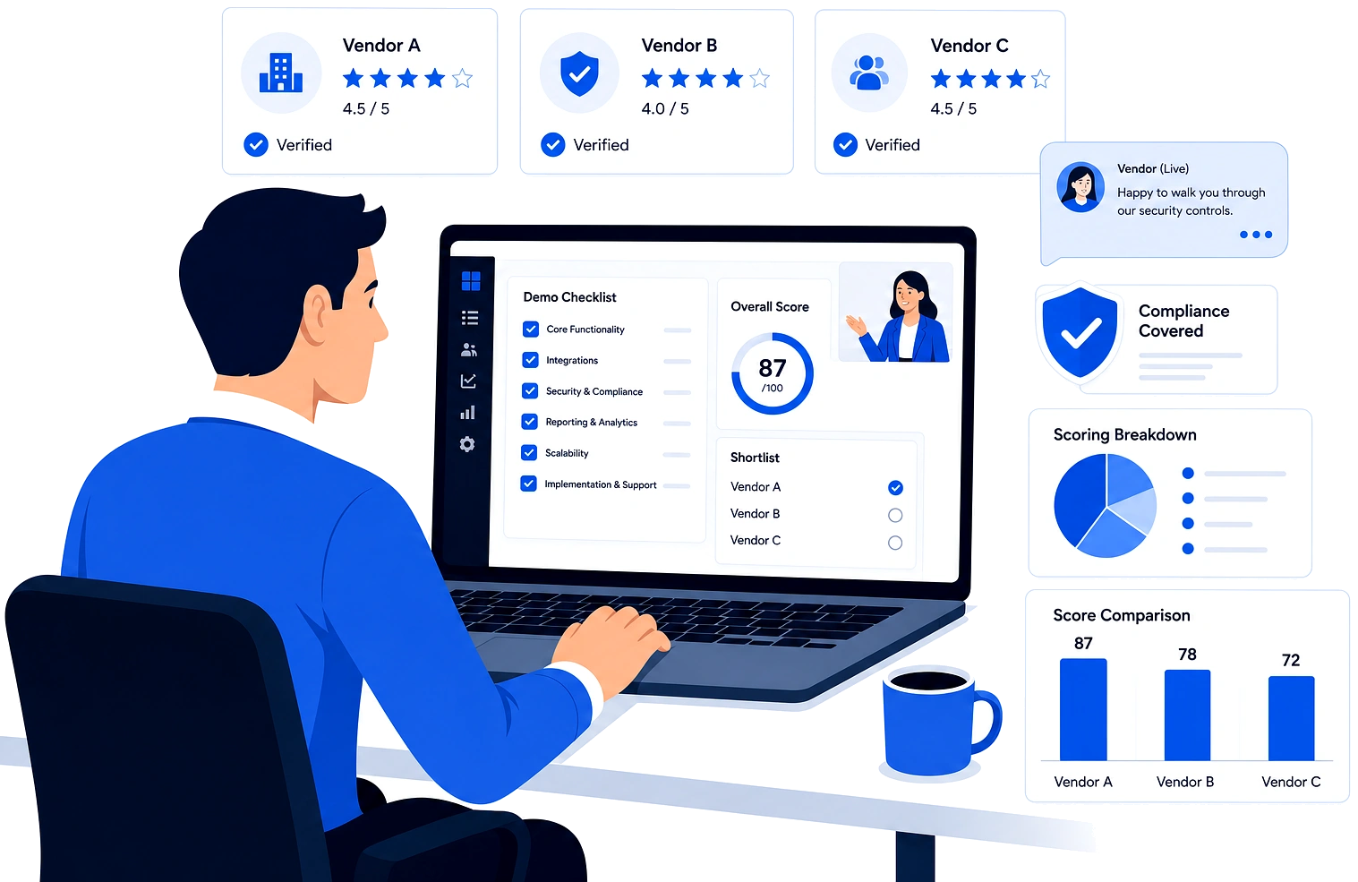 accounts manager demo - use it live during vendor conversations